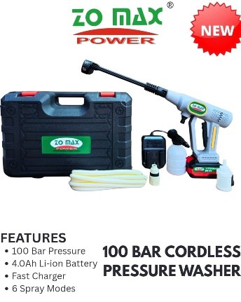 ZOMAK ZCT-110 Cordless Pressure Washer 100 Bar