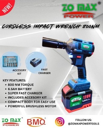 ZOMAK ZCT-103 Cordless Impact Wrench 800Nm